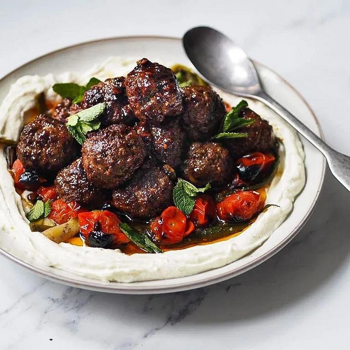 shawarma macro meatballs and bulgur