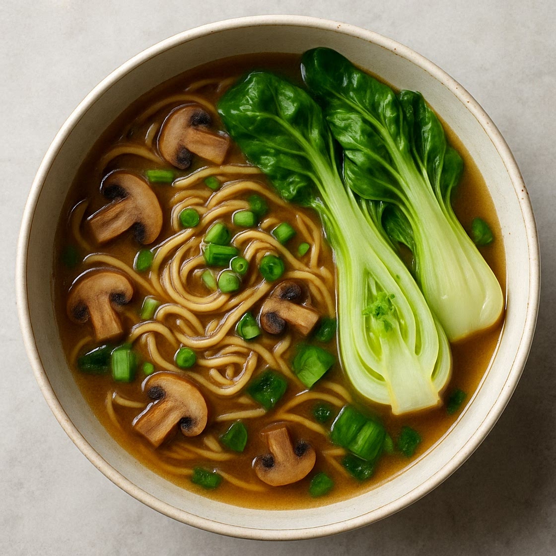 Miso Noodle Broth with Pak Choi