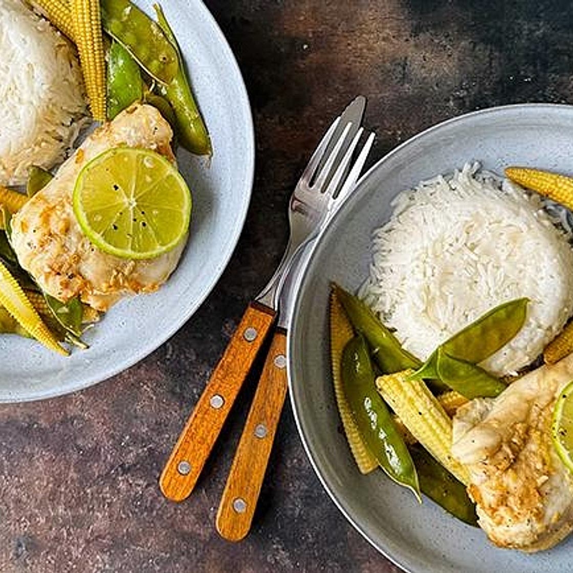 Easy Asian style fish parcels