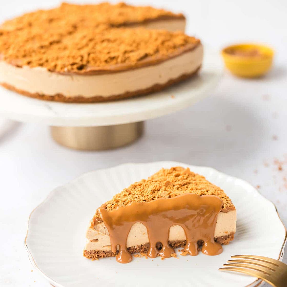 High Protein No Bake Biscoff Cheesecake