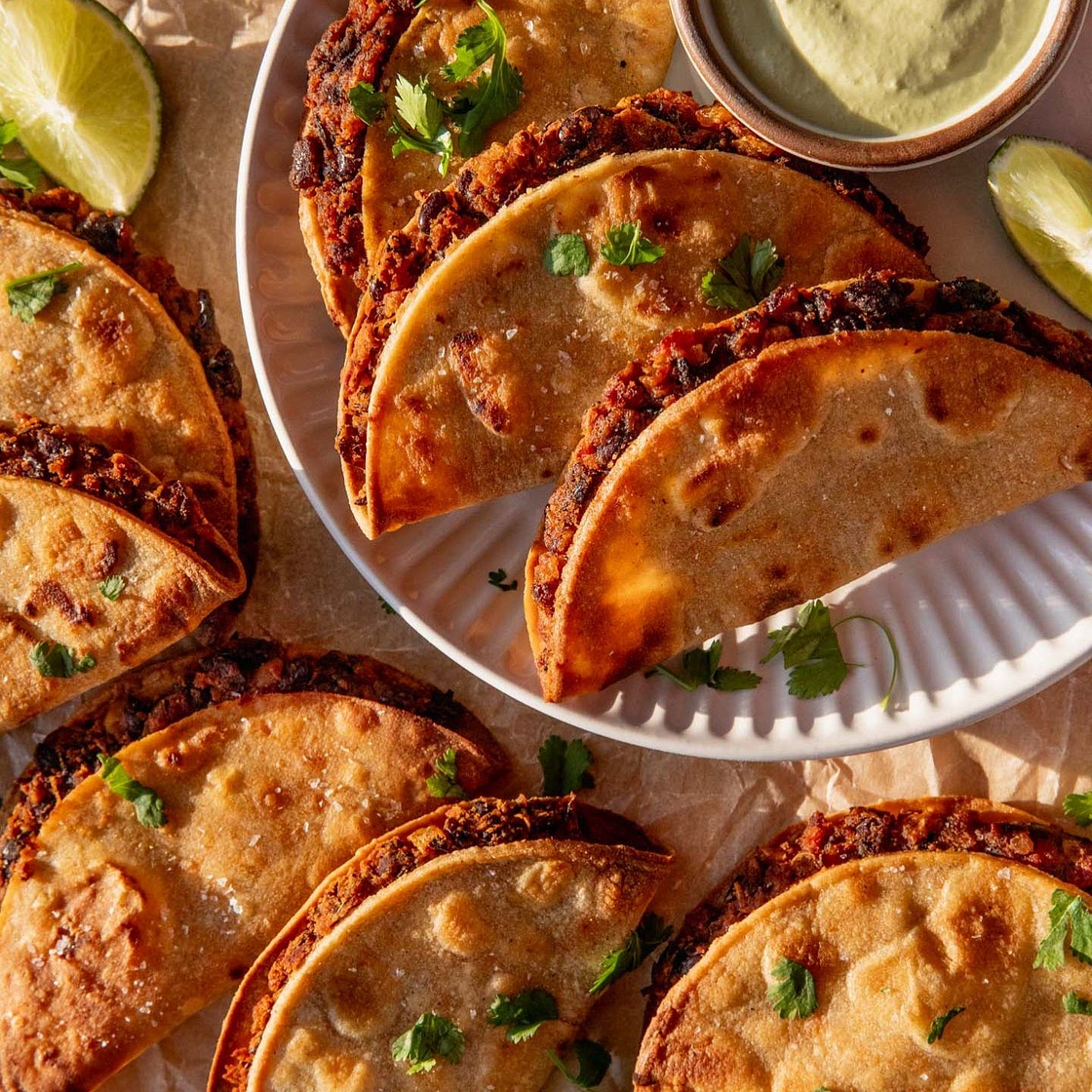 Oven-Baked Crispy Black Bean Tacos