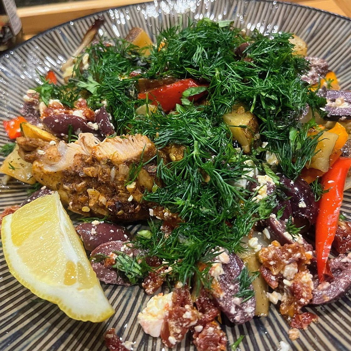 Easy Greek Sheet Pan Chicken Souvlaki and Potatoes