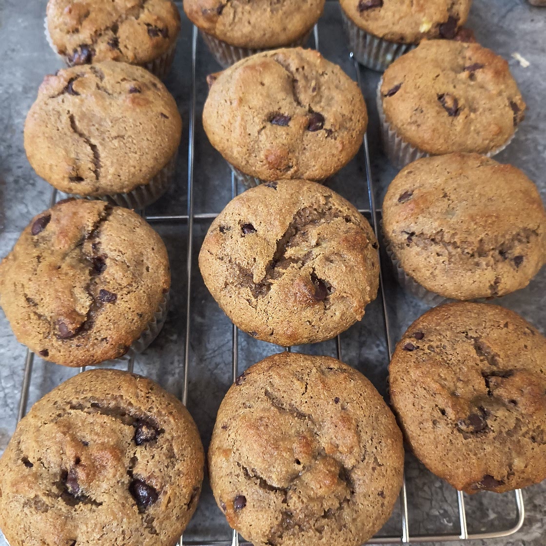 Perfect Banana Chocolate Chip Muffins! Fluffy & Moist!