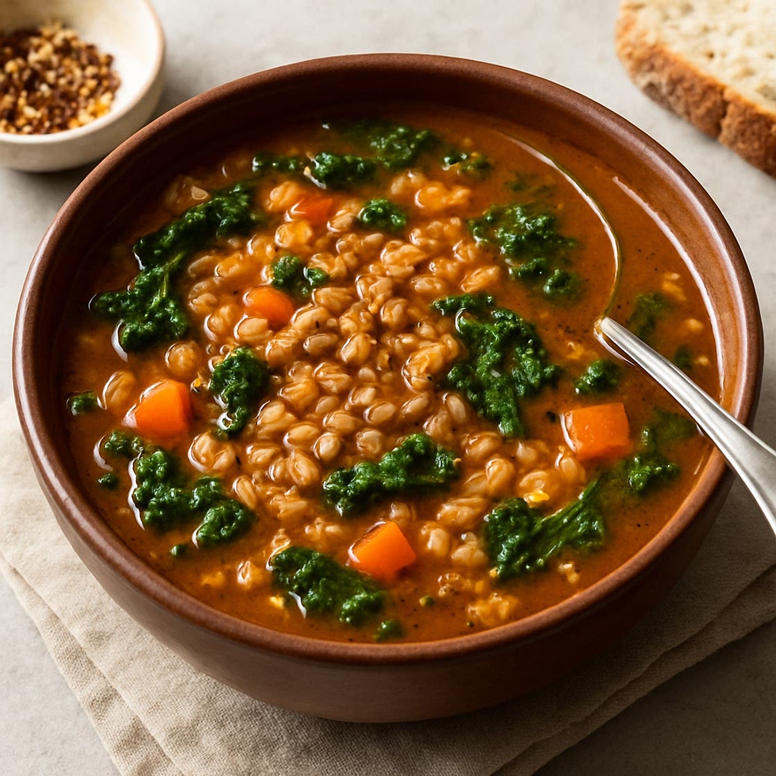 Spiced Farro Soup