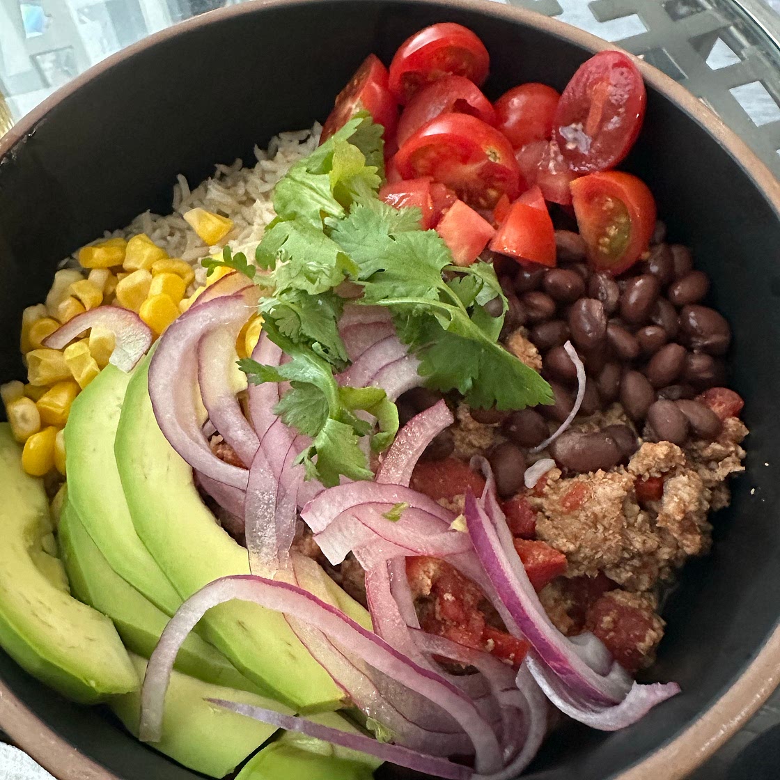 Spicy beef taco bowl