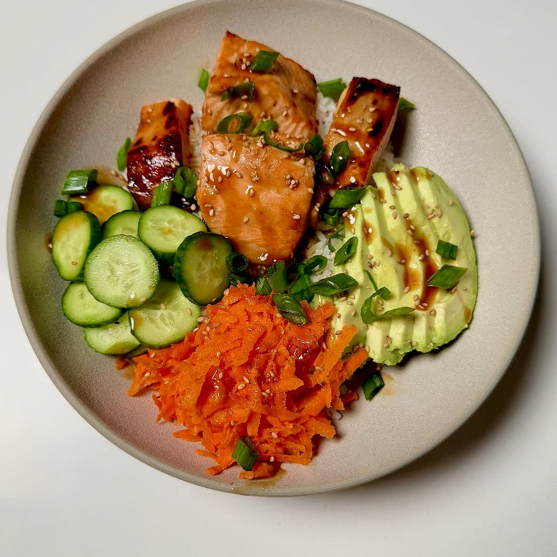 Air Fryer Teriyaki Salmon Bowl