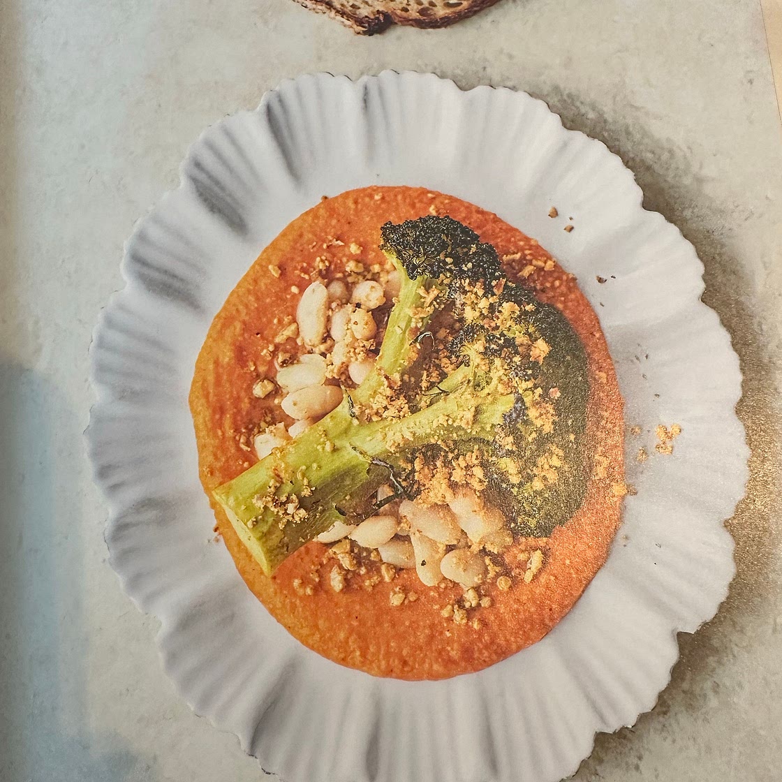 Roasted broccoli on Romesco