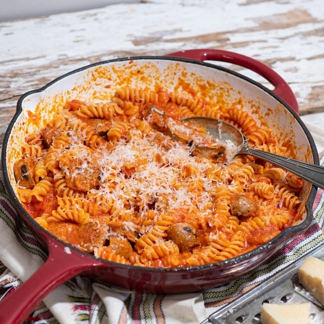 Pâtes sauce orange