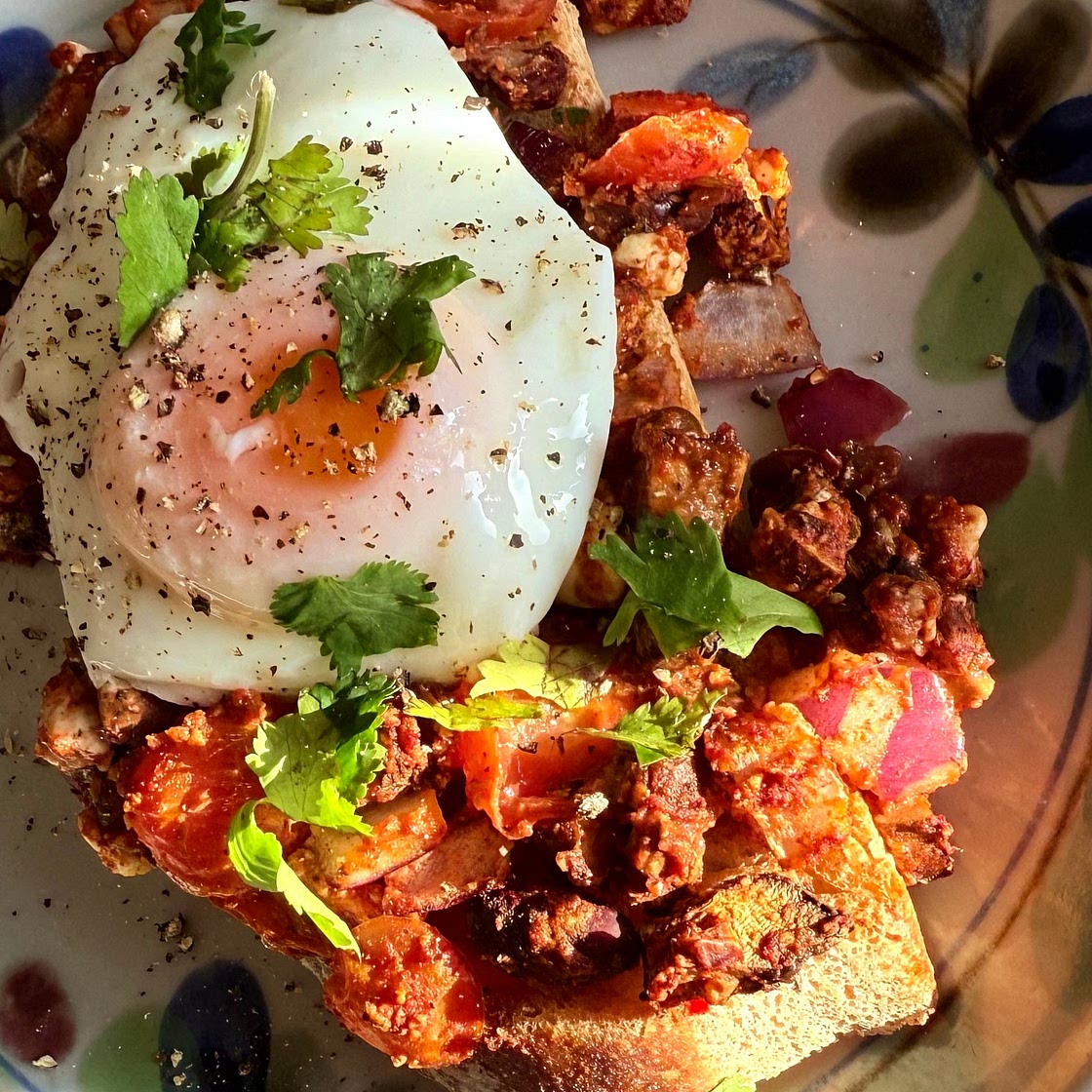Spicy Bean and Egg Toast