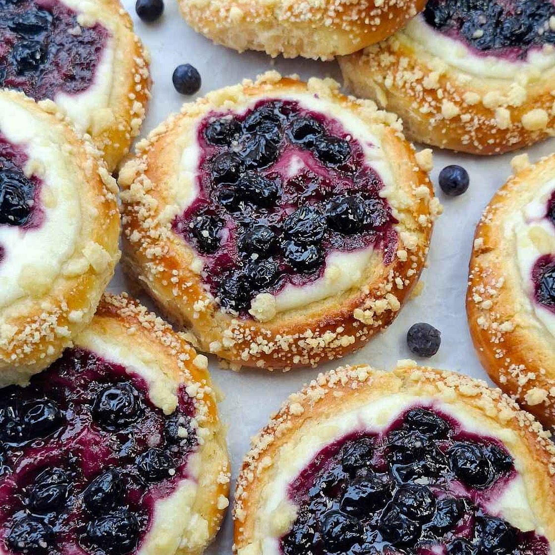 Blueberry Cream Cheese Danish Buns