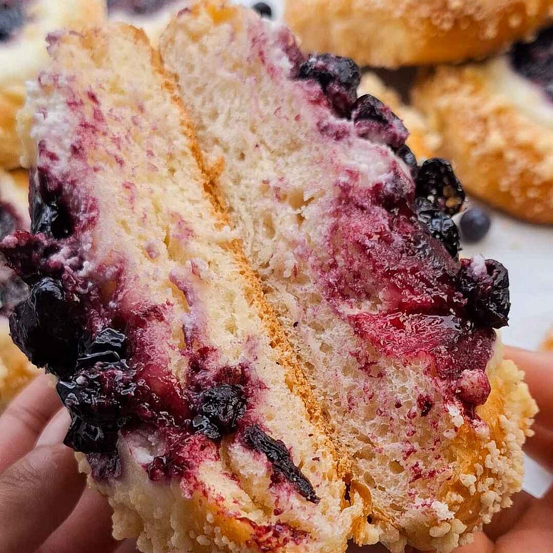 Blueberry Cream Cheese Danish Buns