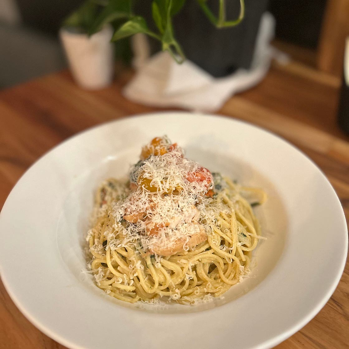 Roasted Tomato & Spinach Cream Pasta