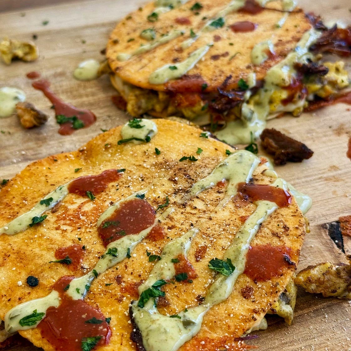Blackstone Birria Breakfast Quesadillas