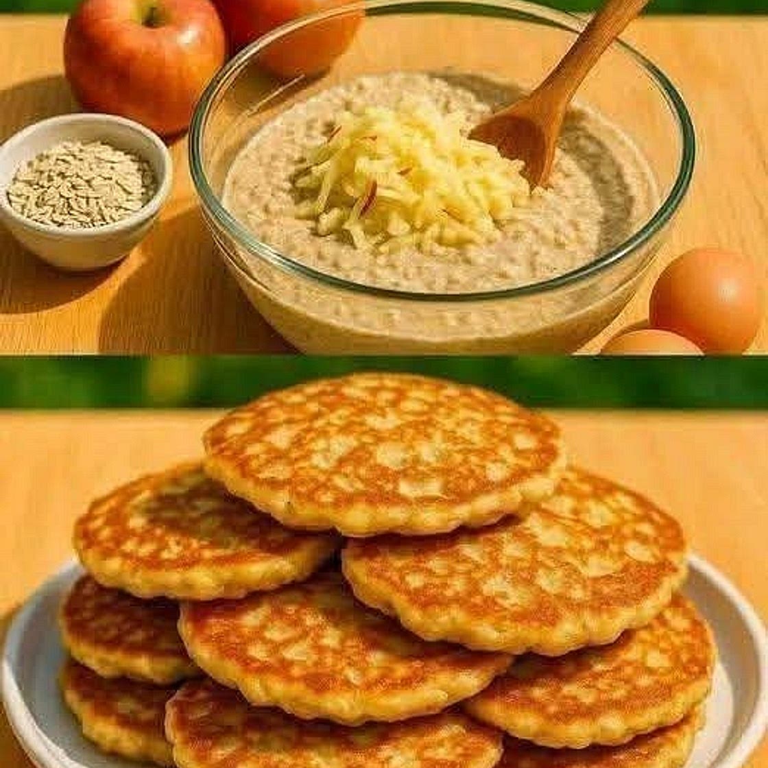 Healthy oatmeal apple cakes