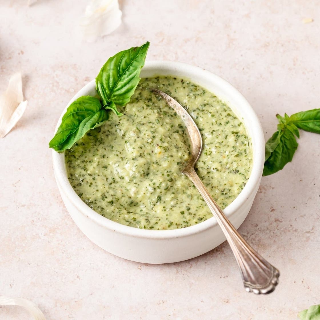 Homemade Creamy Basil Pesto