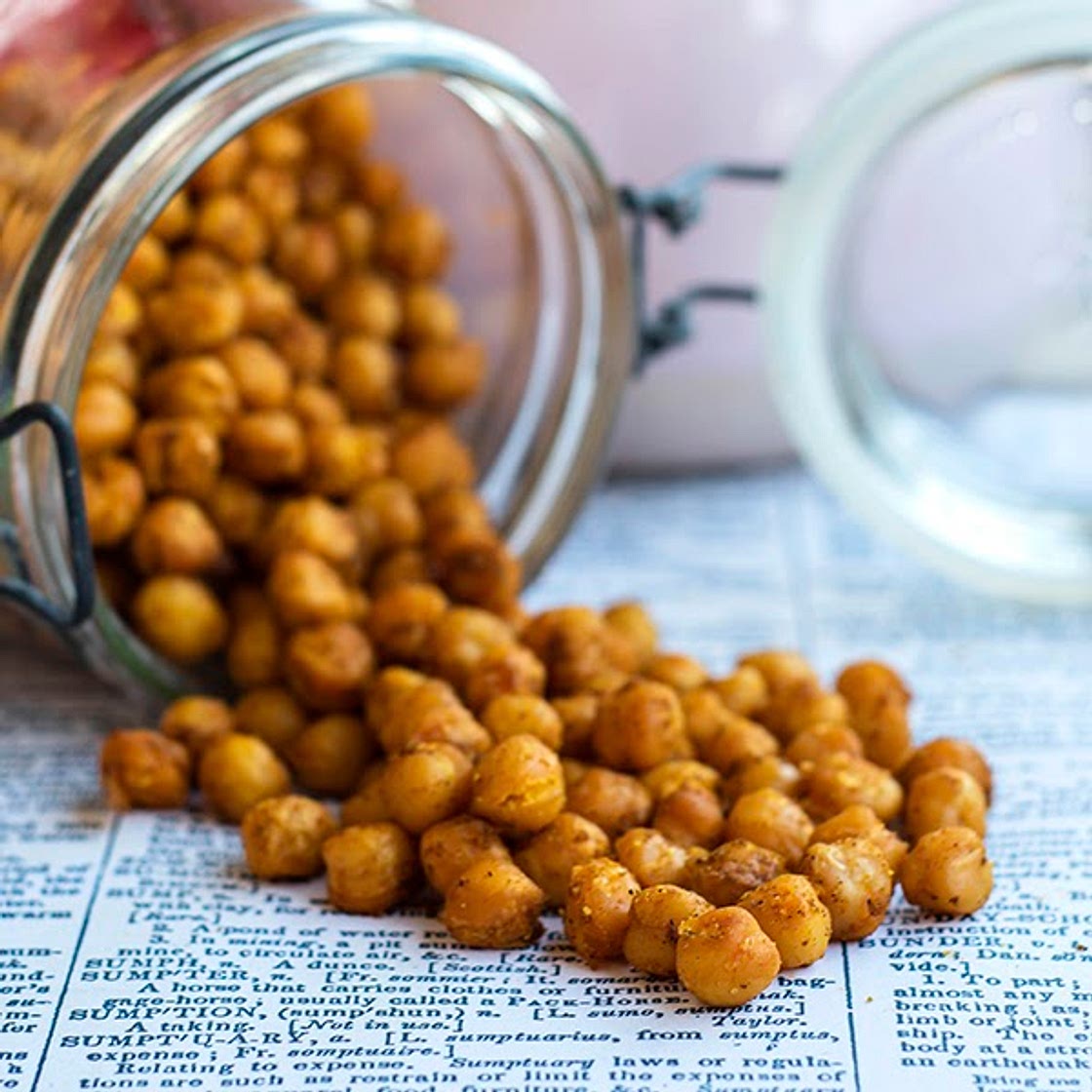 Garbanzos especiados en freidora de aire