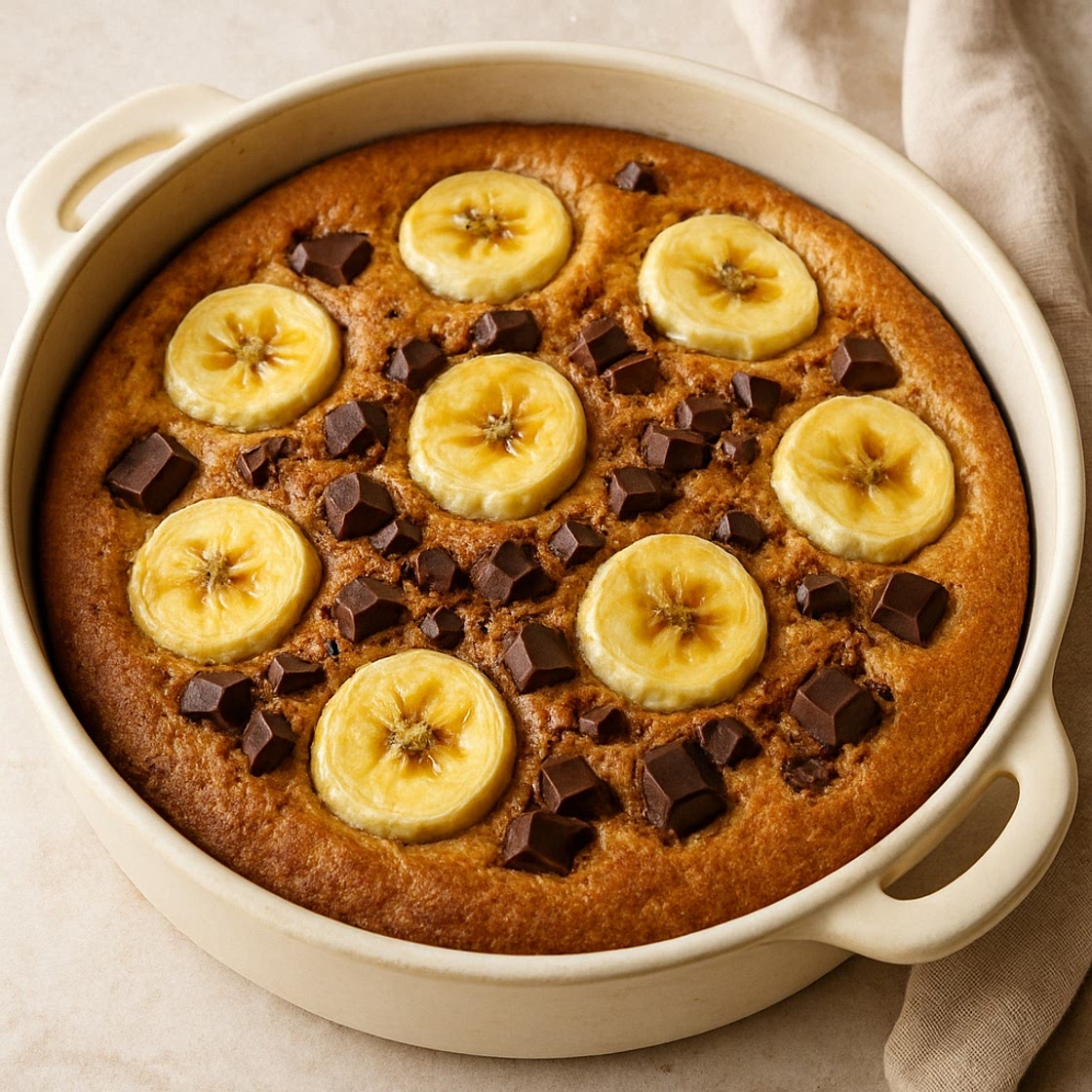 Pancakes géant choco-banane au four