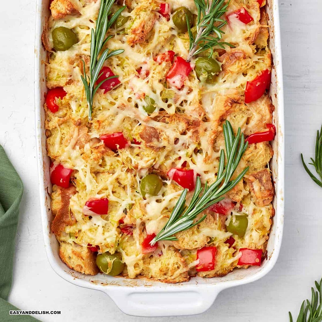 Savory Bread Pudding (Strata)