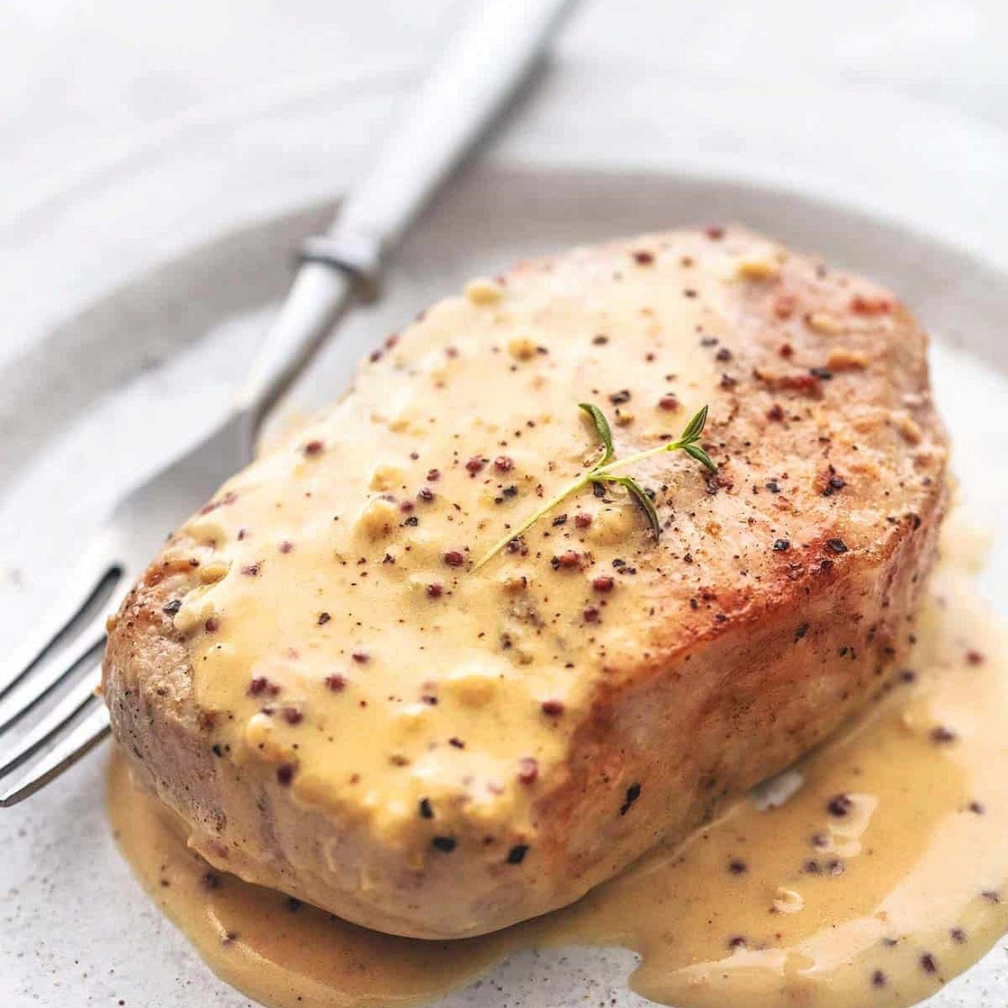 Baked Pork Chops with Dijon Cream Sauce