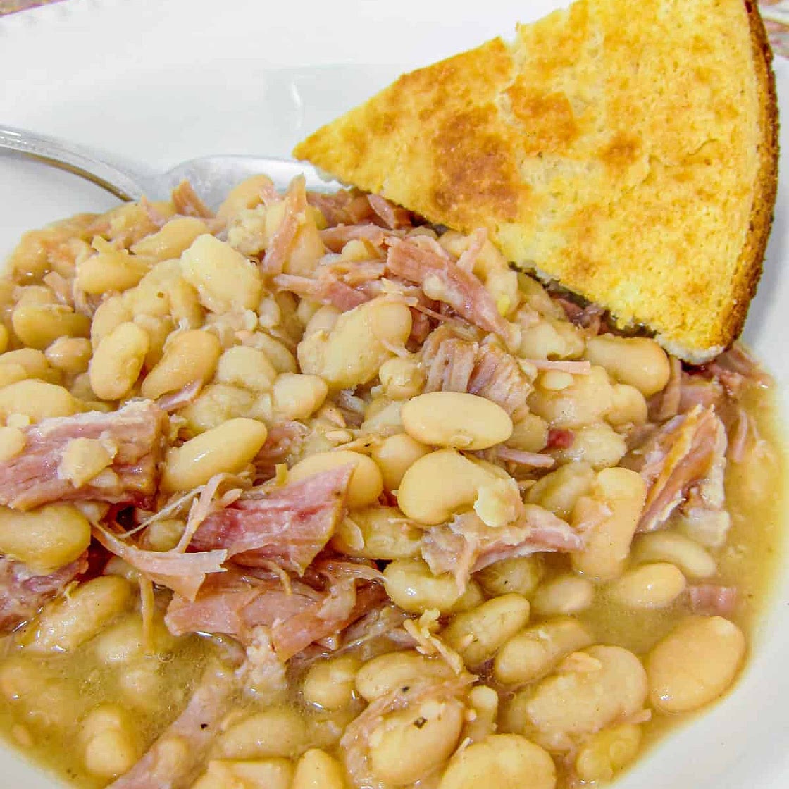Slow Cooker Ham & White Beans