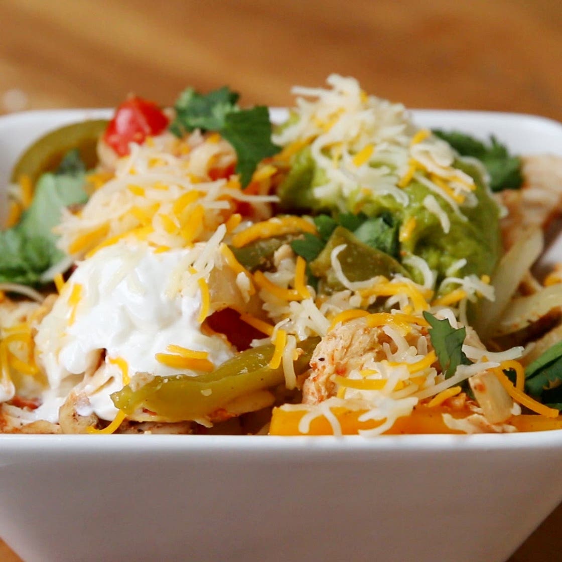 Slow Cooker Chicken Fajita Bowls Recipe by Tasty