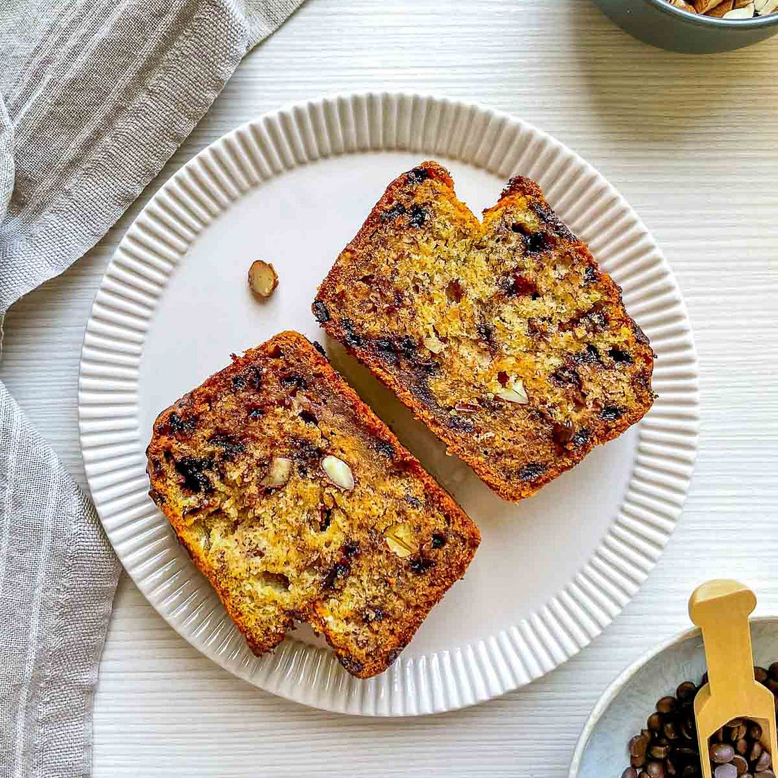 Almond Chocolate Banana Bread (Egg-free and Dairy-free)