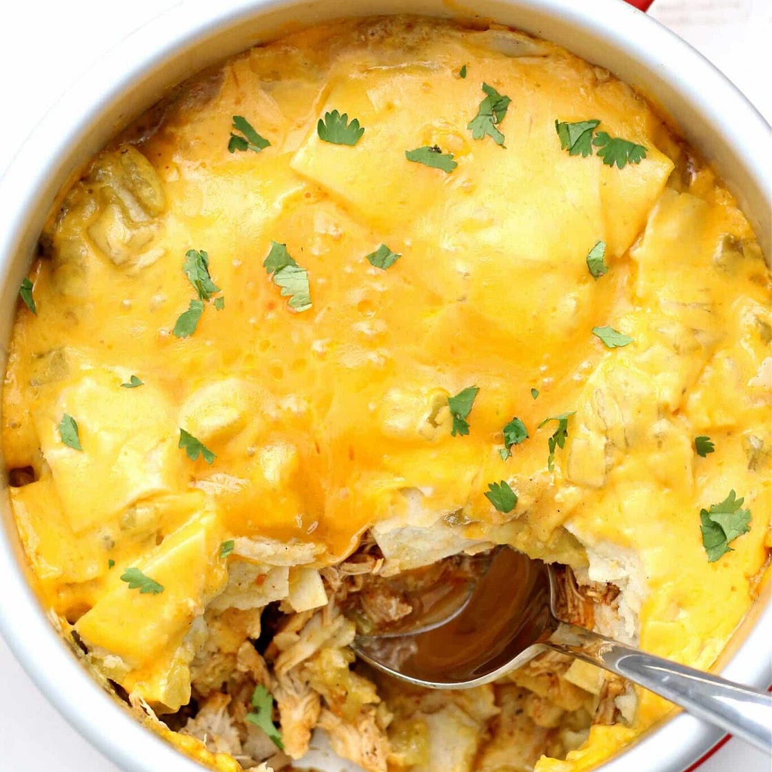 Instant Pot Chicken Enchiladas Casserole