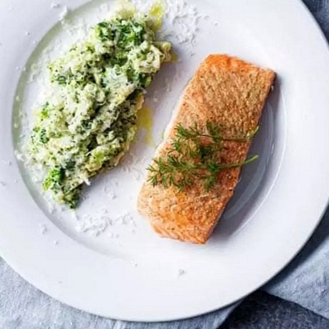 Saumon risotto brocolis