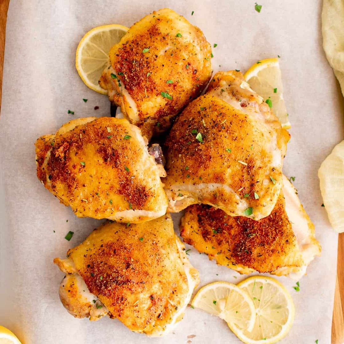 Lemon Pepper Baked Chicken Thighs