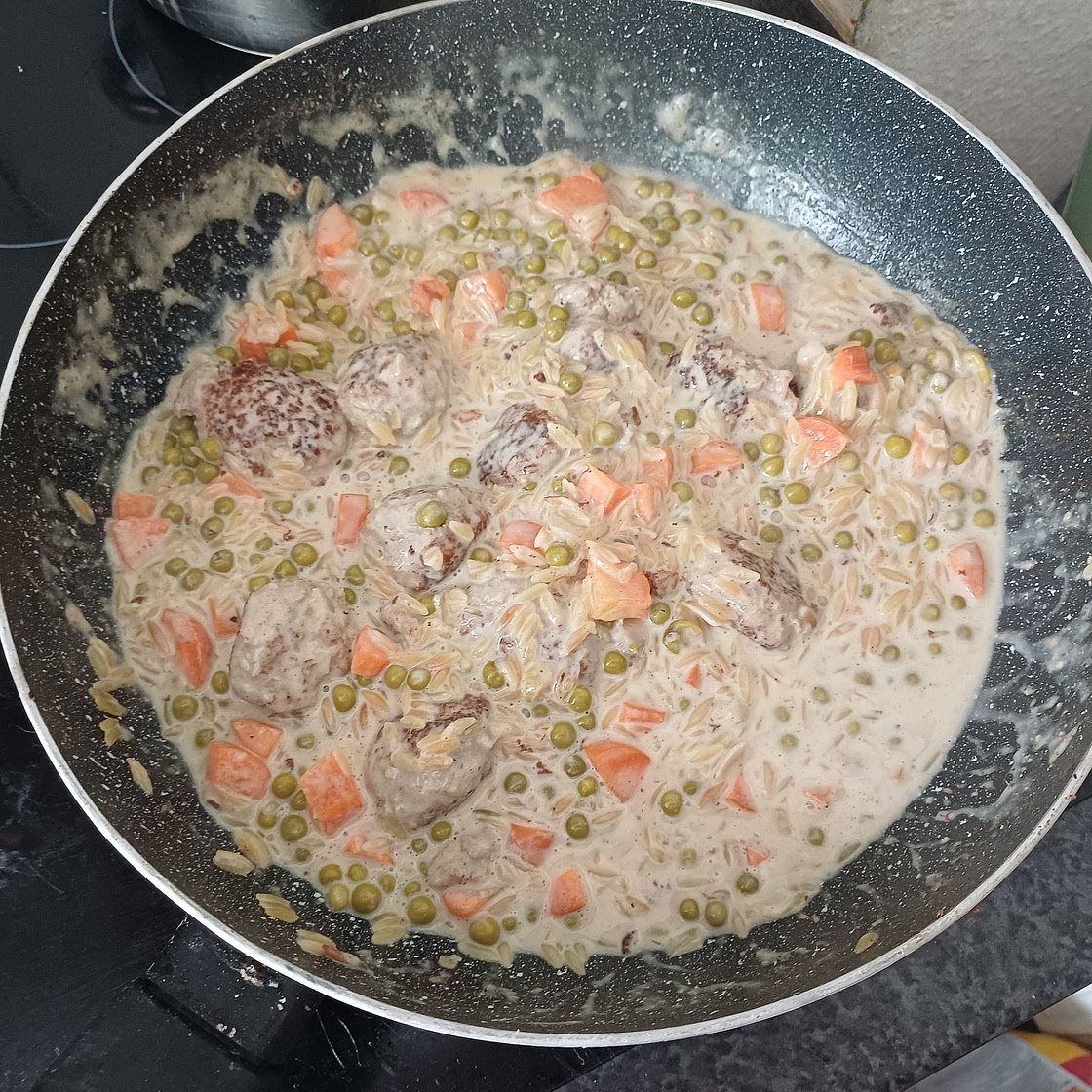 Onepot Orzo Pfanne im Wikinger Style