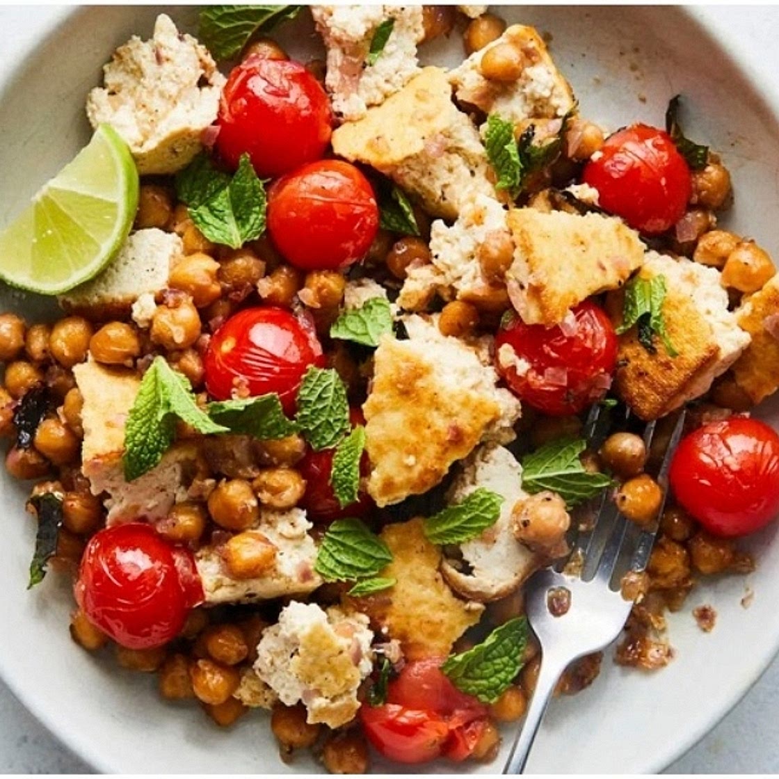 Masala Chickpeas With Tofu and Blistered Tomatoes