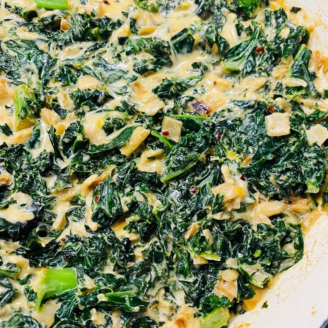 Creamy Lemon Parmesan Kale