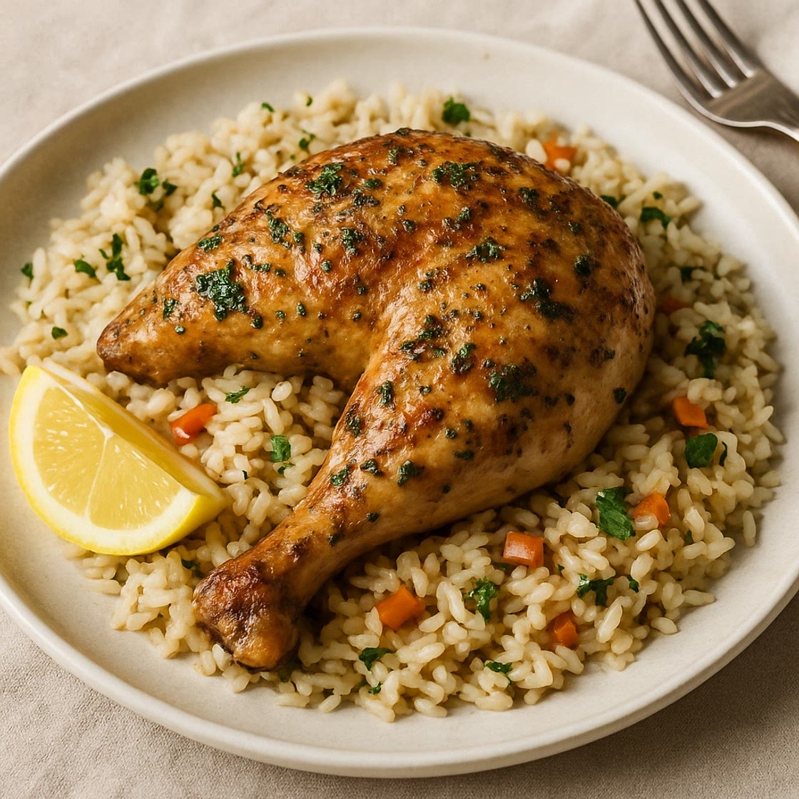 HERB-ROASTED CHICKEN LEG & SAVORY RICE