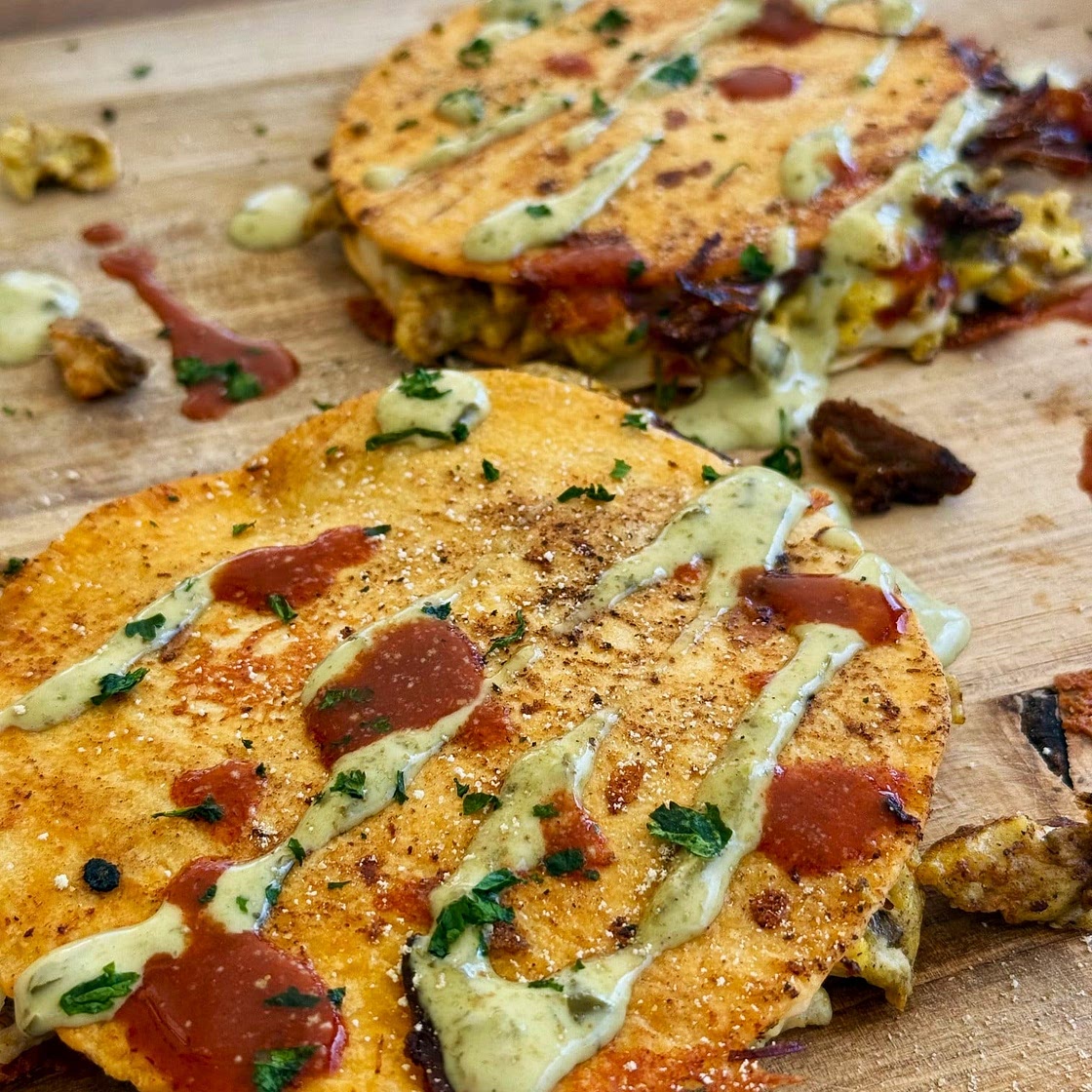 Blackstone Birria Breakfast Quesadillas