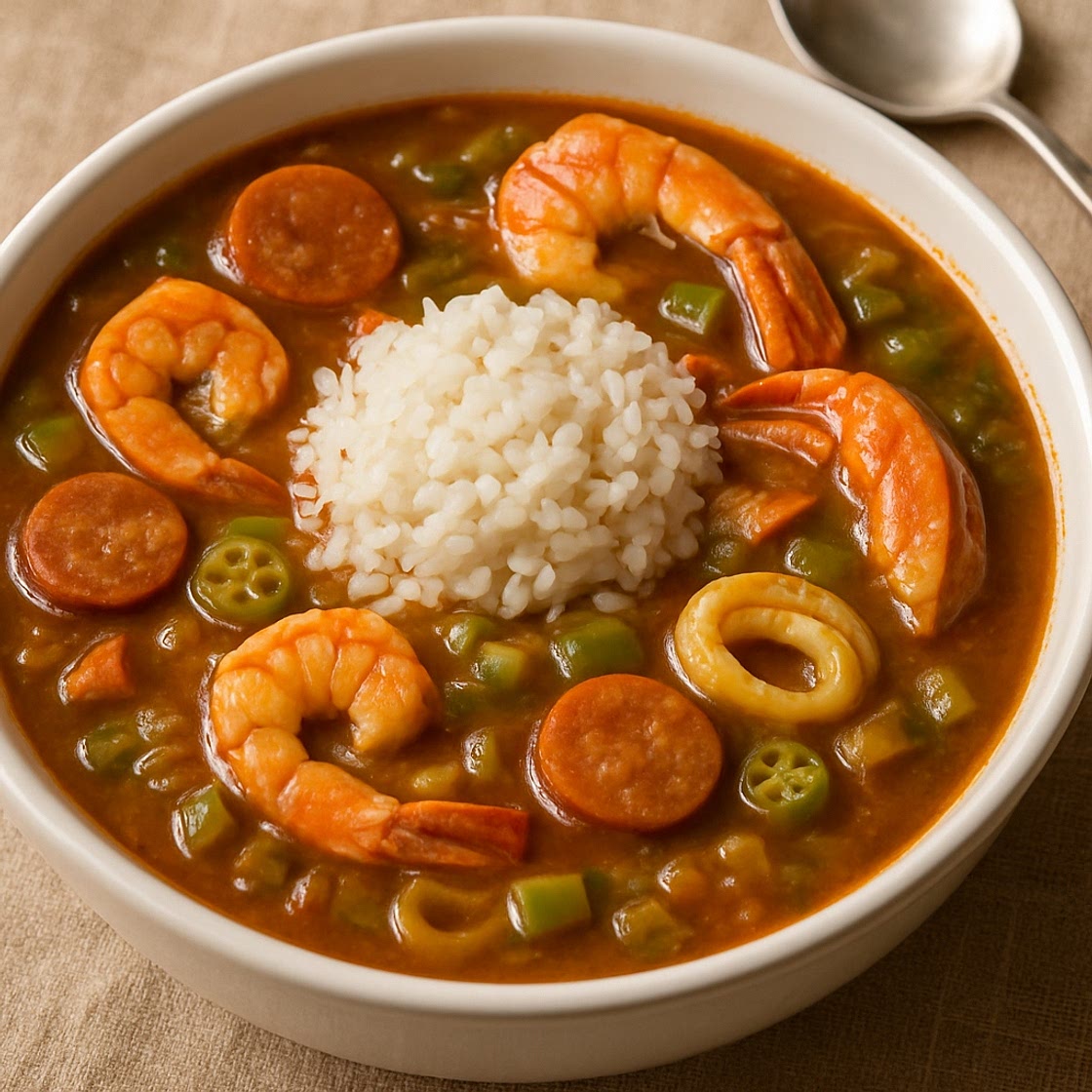 Mrs. Soulé's Seafood Gumbo by Edith Menard. Holly Beach, La.