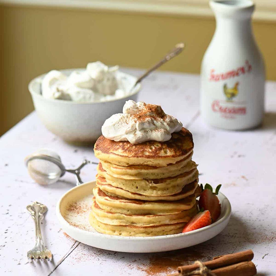 Cinnamon Sweet Cream Pancakes