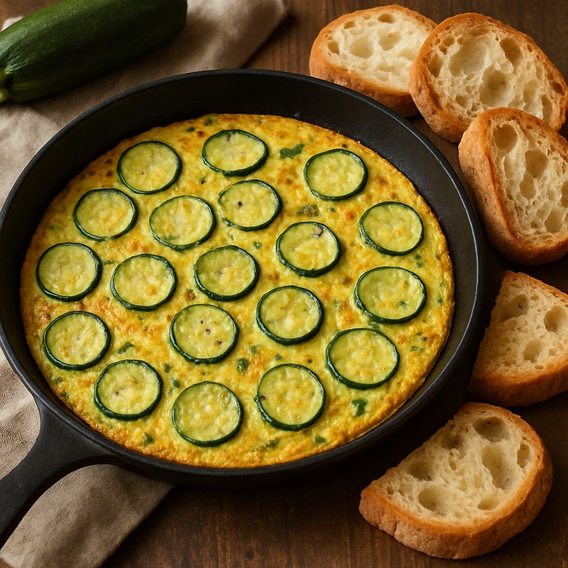 Frittata di zucchine e ciabatta