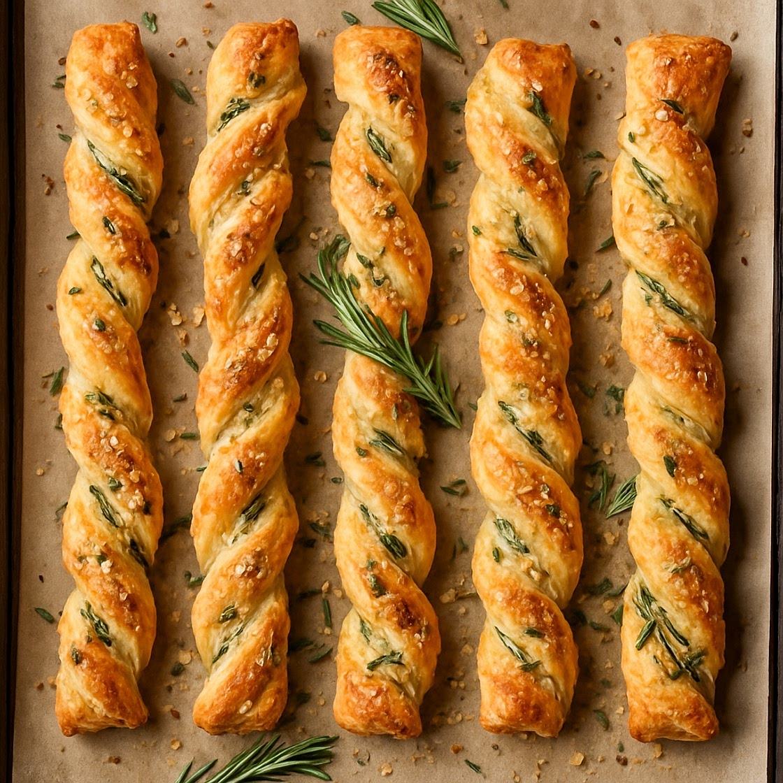 Savory Garlic, Rosemary & Parmesan Twists