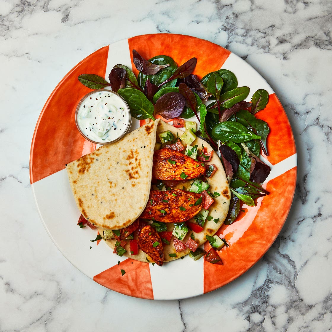 Mediterranean-Style Chicken Gyros With Tzatziki Mayo