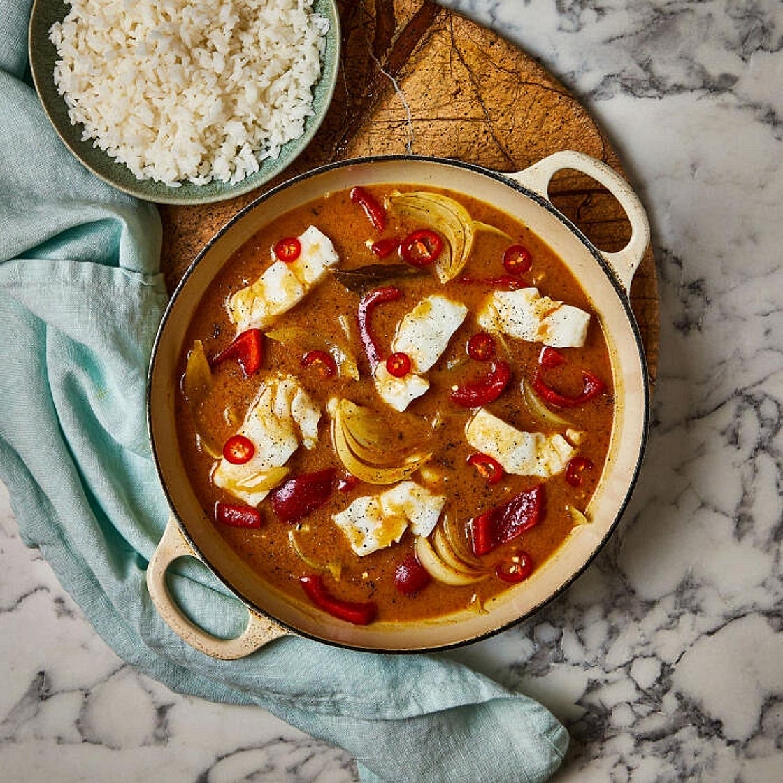 Baked Caribbean-Style Cod Curry With Rice