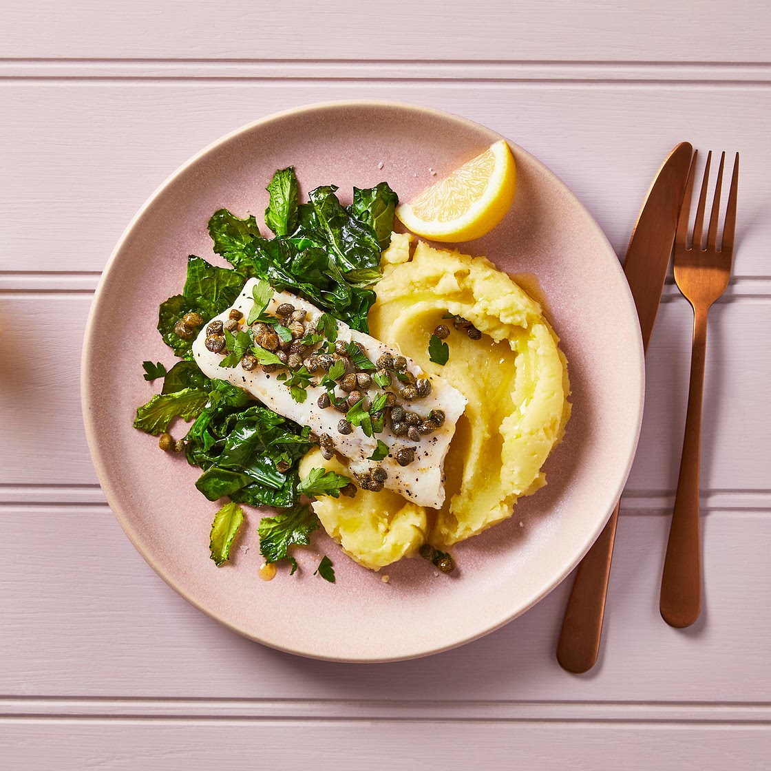Cod En Papillote With Lemon-Caper Butter & Mash