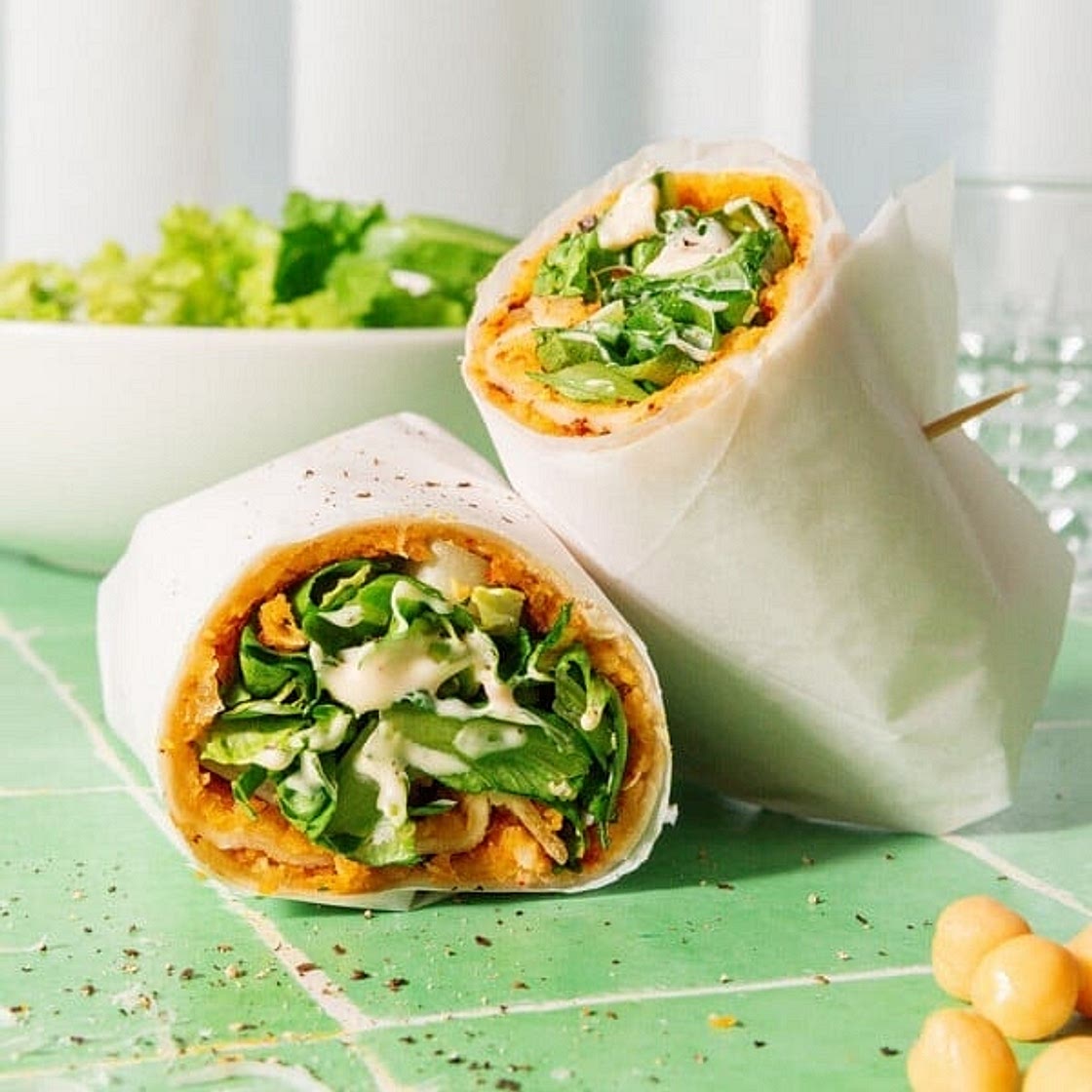 Smashed Chickpea Caesar Wrap