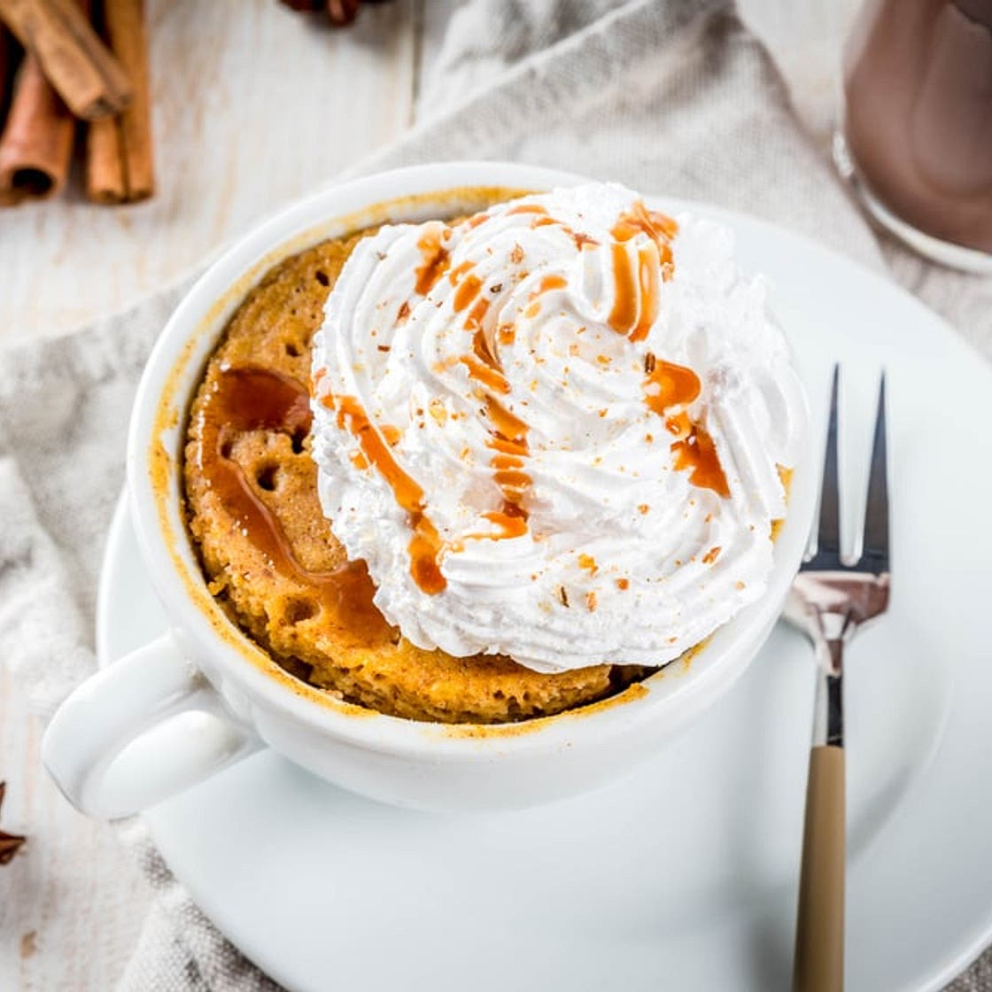 Bolo de caneca de doce de leite