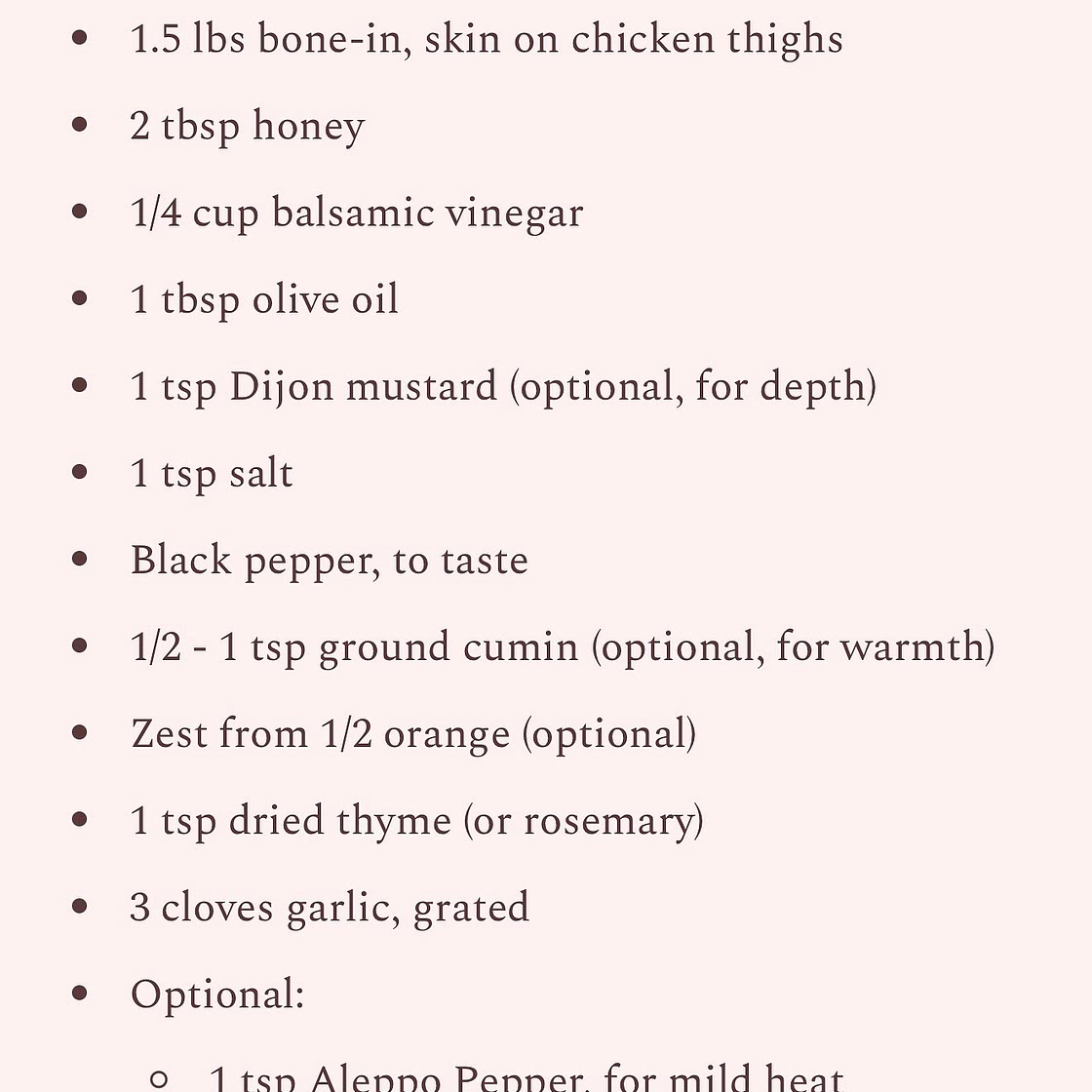 Honey balsamic chicken 