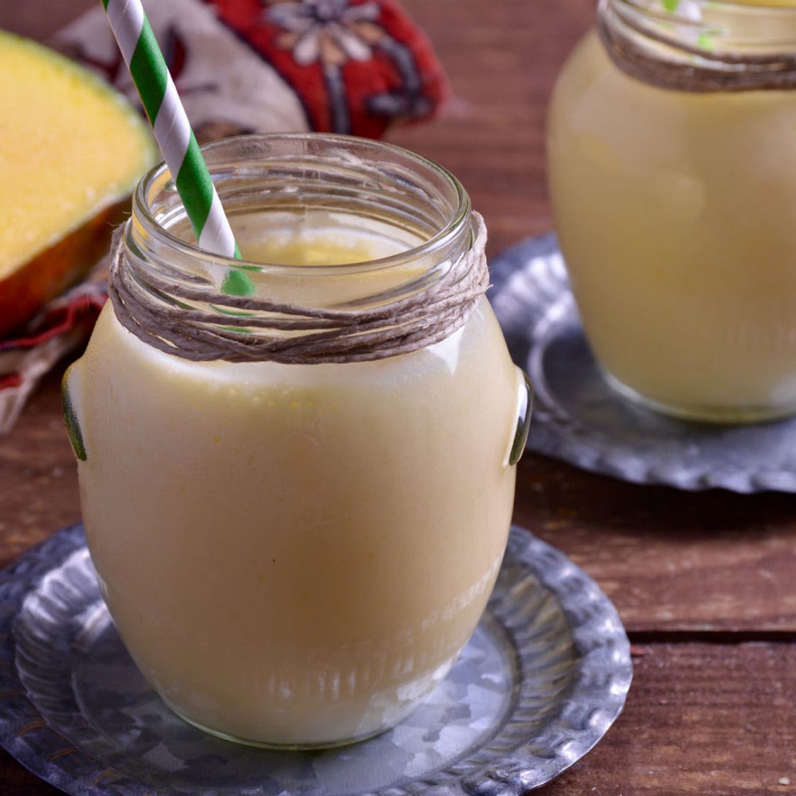 Batido de yogur y mango (Lassi de mango)