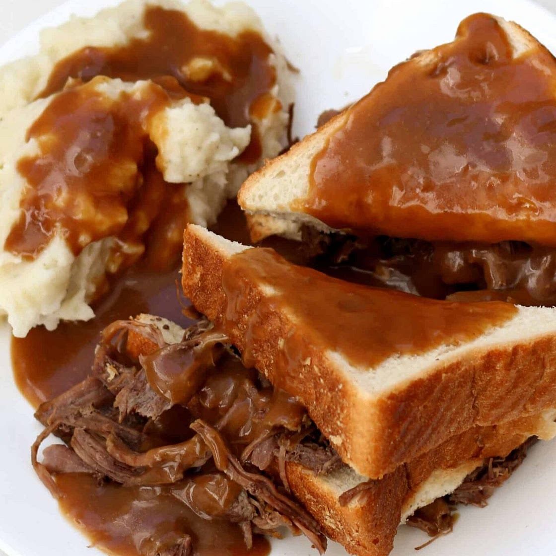 Instant Pot Hot Beef Sandwich and Mashed Potatoes