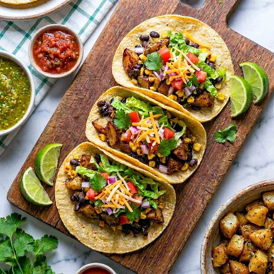 Potato and Black Bean Tacos