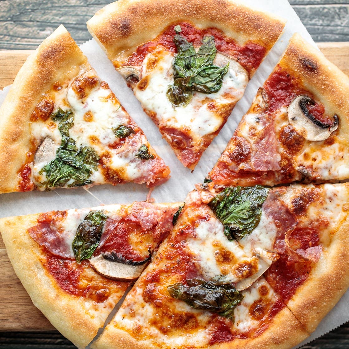 Salami and Mushroom Skillet Pizza