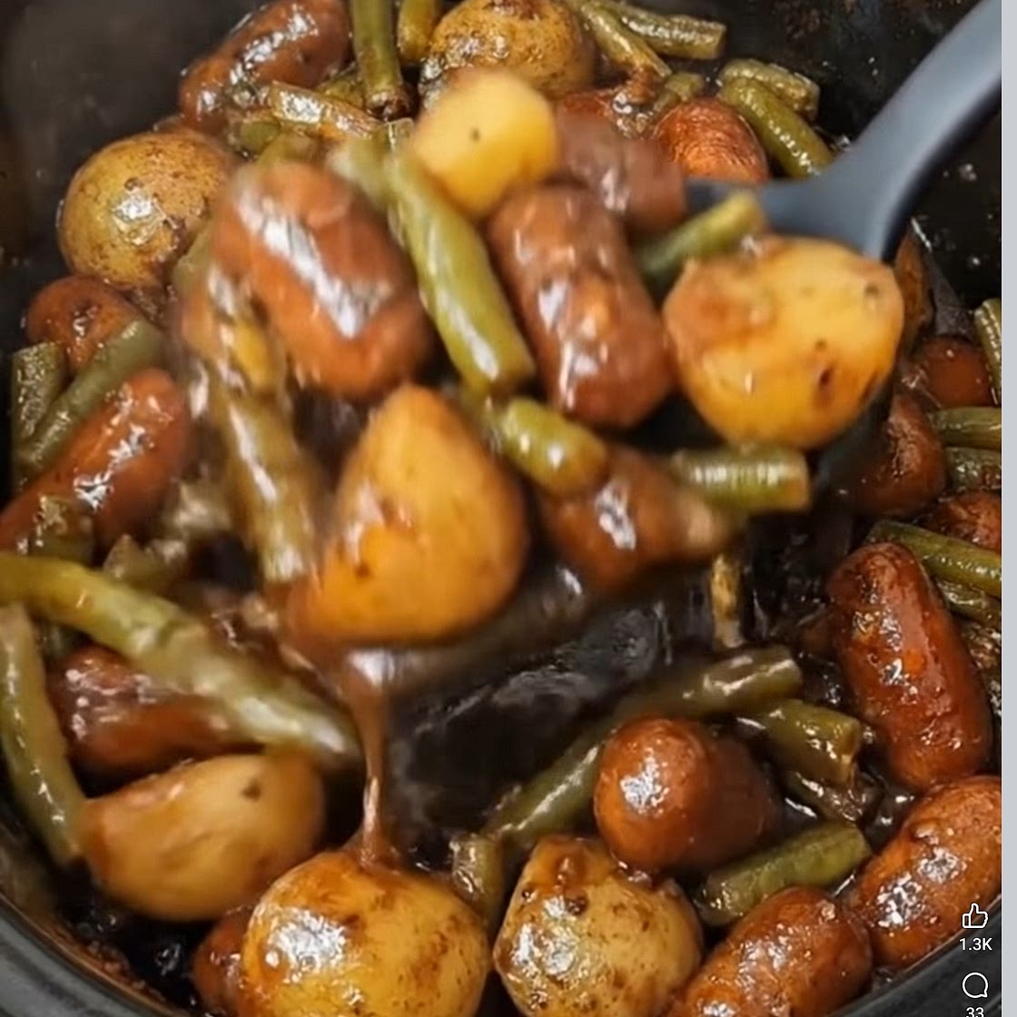 Lil Smokies, Potatoes & Green Beans (Crock Pot)