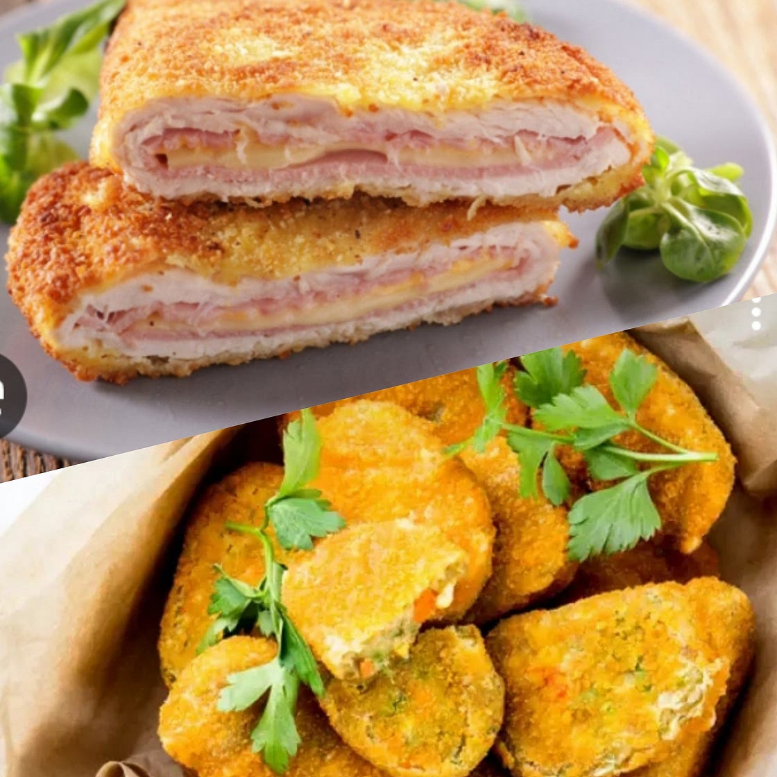 Cordon bleu + nuggets de légumes